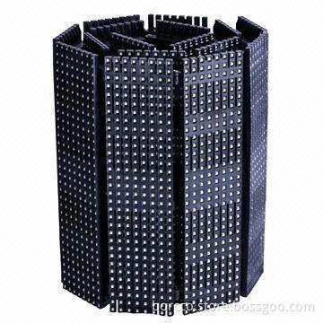 Helix high-resolution outdoor stage show LED curtain panel, measures 300 x 1200 x 30mm